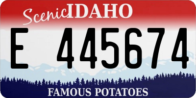 ID license plate E445674