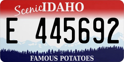 ID license plate E445692