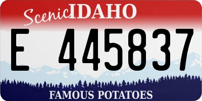 ID license plate E445837