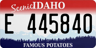 ID license plate E445840
