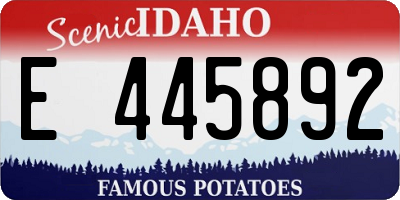 ID license plate E445892
