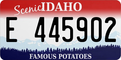 ID license plate E445902