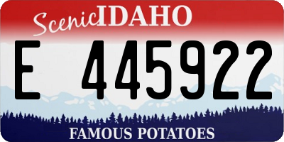 ID license plate E445922