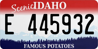 ID license plate E445932