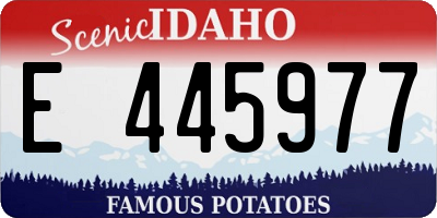 ID license plate E445977