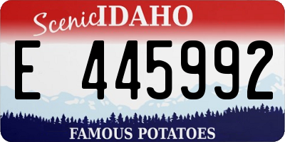 ID license plate E445992