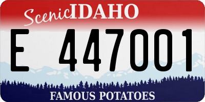 ID license plate E447001