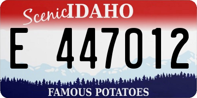 ID license plate E447012