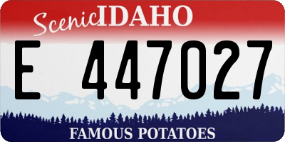 ID license plate E447027