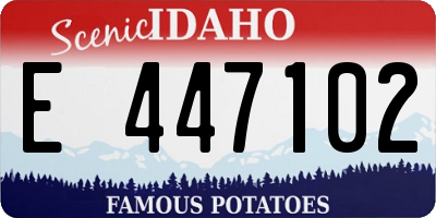 ID license plate E447102