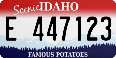 ID license plate E447123