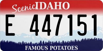 ID license plate E447151