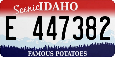 ID license plate E447382