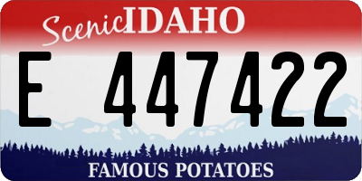 ID license plate E447422