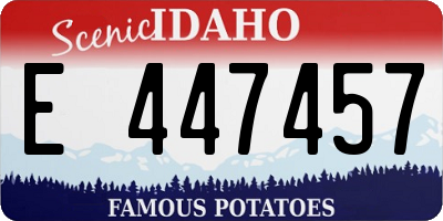 ID license plate E447457