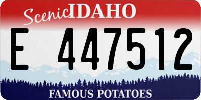 ID license plate E447512