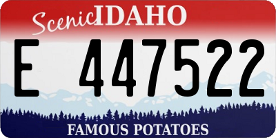 ID license plate E447522