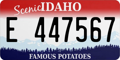 ID license plate E447567