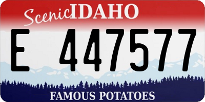 ID license plate E447577