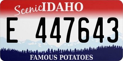 ID license plate E447643