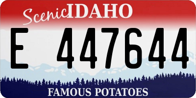 ID license plate E447644