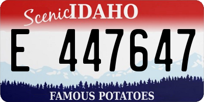 ID license plate E447647