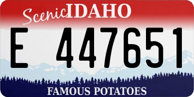 ID license plate E447651