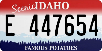 ID license plate E447654