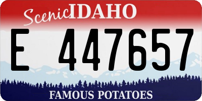 ID license plate E447657