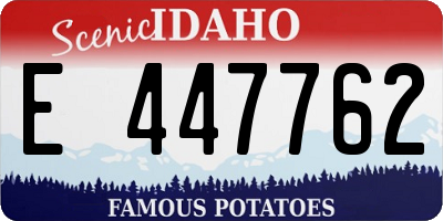 ID license plate E447762