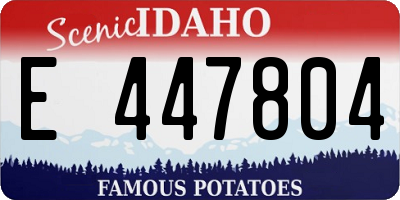 ID license plate E447804