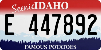 ID license plate E447892