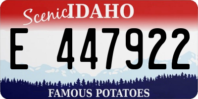 ID license plate E447922