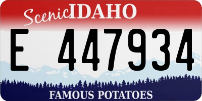 ID license plate E447934