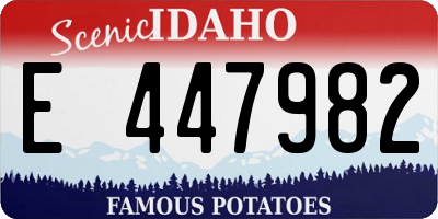 ID license plate E447982