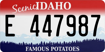 ID license plate E447987