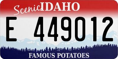 ID license plate E449012