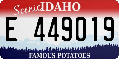 ID license plate E449019