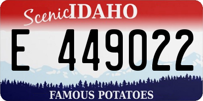 ID license plate E449022