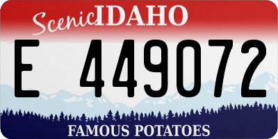 ID license plate E449072