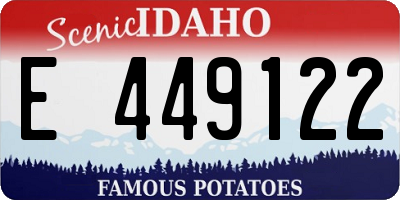 ID license plate E449122