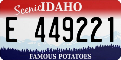 ID license plate E449221