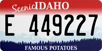 ID license plate E449227