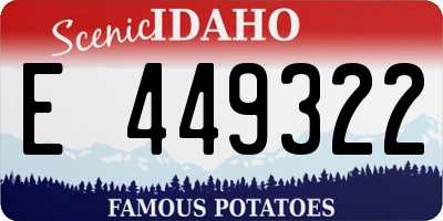 ID license plate E449322