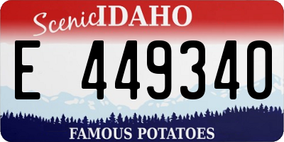 ID license plate E449340