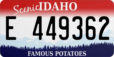 ID license plate E449362