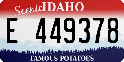 ID license plate E449378