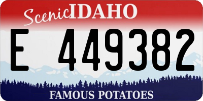 ID license plate E449382