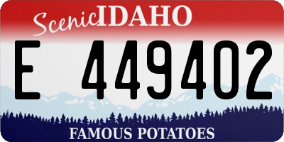 ID license plate E449402
