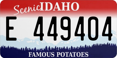 ID license plate E449404